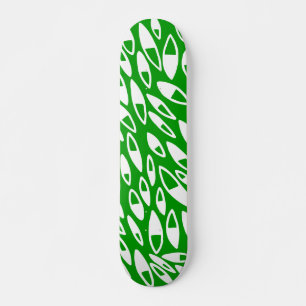 Skate Abstrato Petais - Branco em Verde escuro