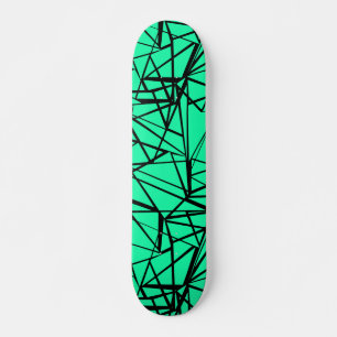 Skate Abstrato preto e turquesa