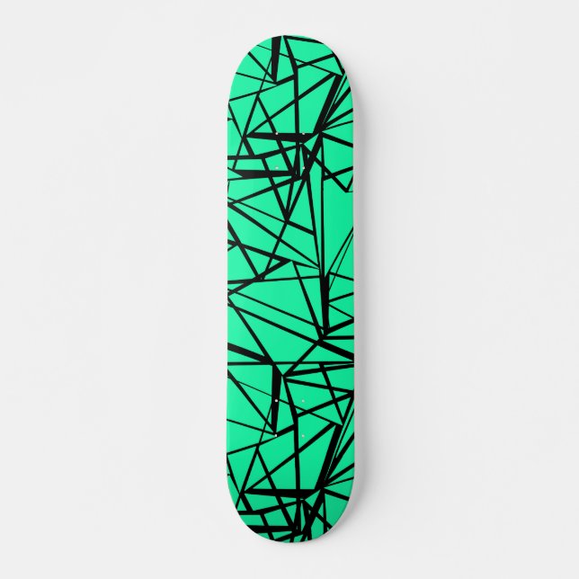Skate Abstrato preto e turquesa (Frente)