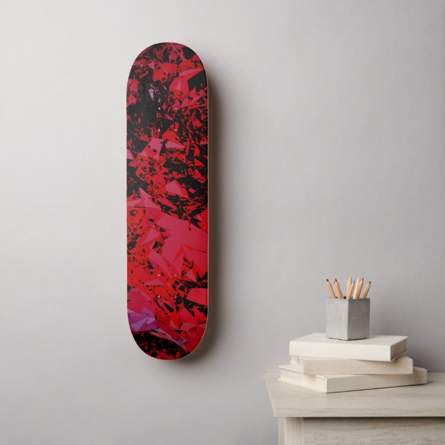 Skate Abstrato Red Shatter (Arte de parede)