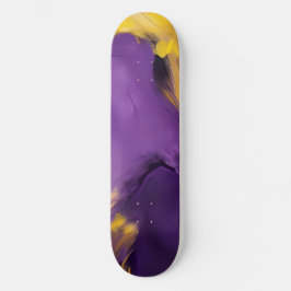 Skate Abstrato Roxo e Dourado