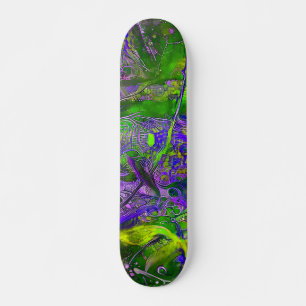 Skate Abstrato Roxo e Verde