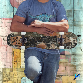 Skate Abstrato russo com linha de Grafite rígida