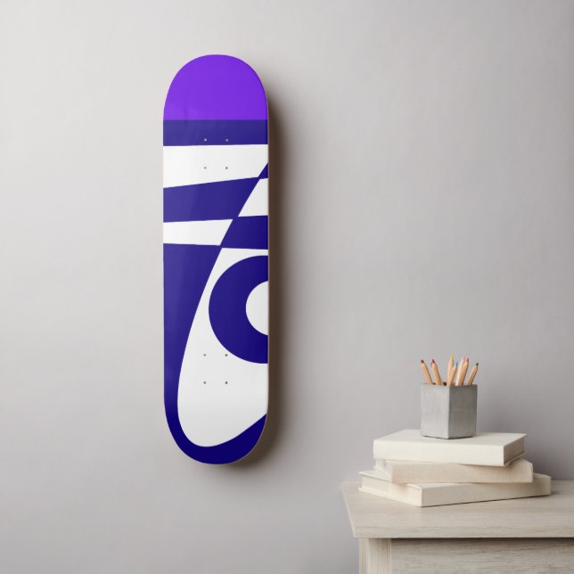 Skate Abstrato Surfing - Indigo Purple Marinho Blue Whit (Arte de parede)
