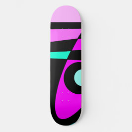 Skate Abstrato Surfing Turquoise Hot Pink Amarelo Amarel