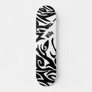 Skate Abstrato Tribal Wolf com Nome