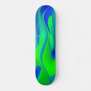 Skate Abstrato verde azul