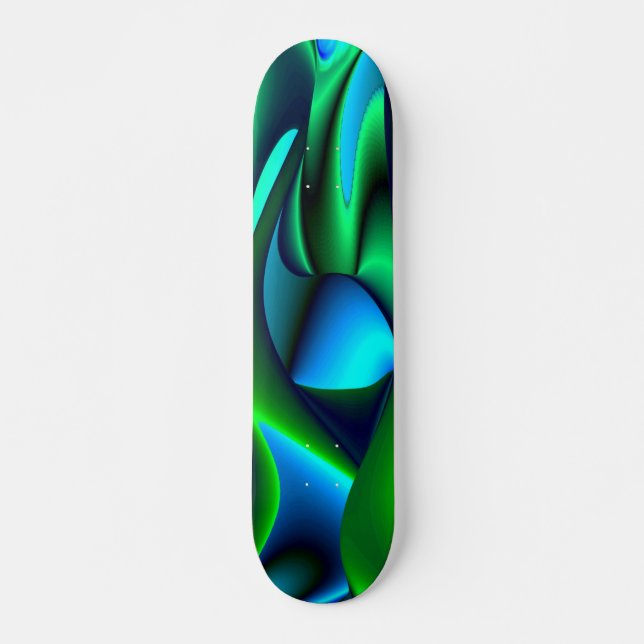 Skate Abstrato verde azul preto (Frente)