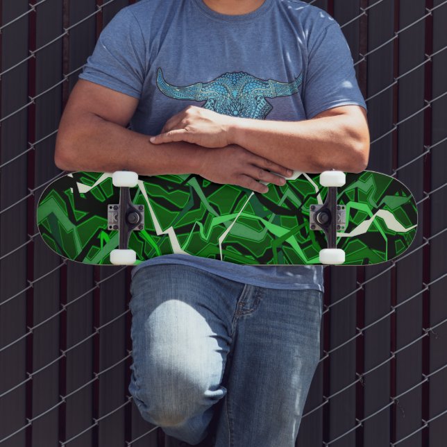 Skate Abstrato Verde Wave (Ao ar livre 3)