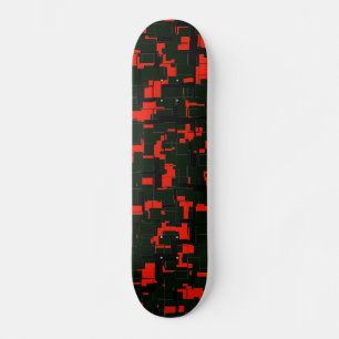Skate Abstrato Vermelho Negro Verde do Exército Profundo