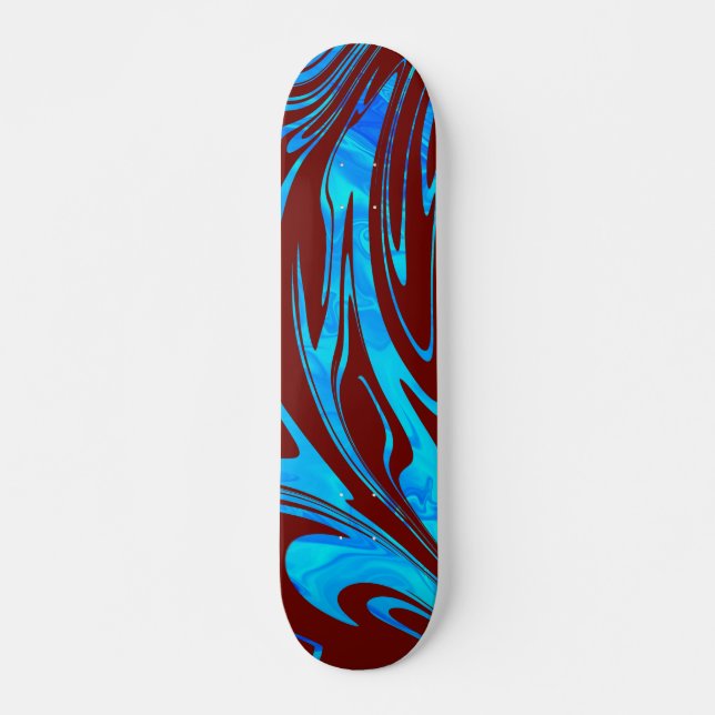 Skate Abstrato Wave Aqua Red (Frente)