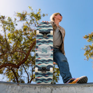 Skate Abstrato Wavy Lines com pontos de floco de neve