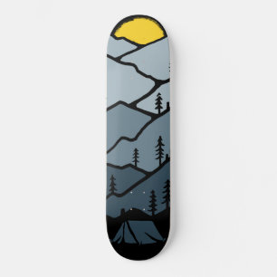Skate Acampamento de Tenda ao Pôr do Sol na Montanha Sel
