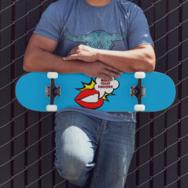 Skate Adesivo - Balão de Fala Boca + SEU TEXTO & IDEIA 1