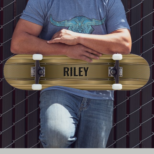 Skate Adicionar Iniciais de Nome, Douradas Fitas Metálic (Criador carregado)