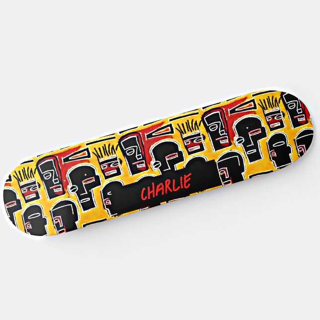 Skate Adicionar nome, Cabeças de Abstrato preto vermelho (Criador carregado)