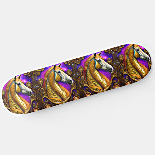 Skate Adicionar Nome, Cavalo Ouro Steampunk