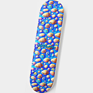 Skate Adicionar nome, conchas em azul
