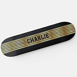 Skate Adicionar nome, faixa Dourada em preto