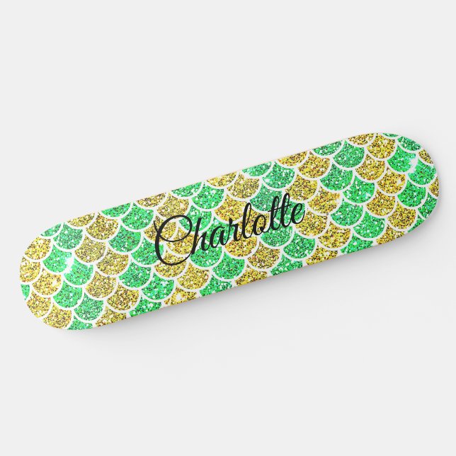 Skate Adicionar Nome ou Texto Escalas de Sereia Dourada  (Criador carregado)