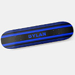 Skate Adicionar Nomes Iniciais Blue Strips Black Texture<br><div class="desc">Adicione qualquer nome ou sigla que você quiser neste design de excelente - Consulte minha loja para ver muito mais designs de skate personalizados e T-Shirts,  Hoodies,  Backpack,  Blankets e muito mais.</div>