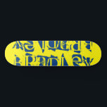 Skate Adicionar seu próprio nome personalizado Amarelo a<br><div class="desc">Adicione seu próprio nome personalizado O skate personalizado apresenta seu nome personalizado em uma tipografia azul moderna em um plano de fundo amarelo simples. Personalize editando o texto na caixa de texto fornecida. Dê um presente personalizado, skate personalizado ao seu skate favorito para o Natal, aniversário ou seu melhor amigo....</div>