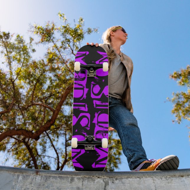 Skate Adicionar Seu Próprio Nome Personalizado Roxo Pers (Ao ar livre 1)
