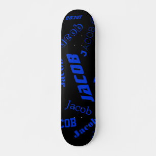Skate Adicione qualquer nome ou palavra Azul e Preto