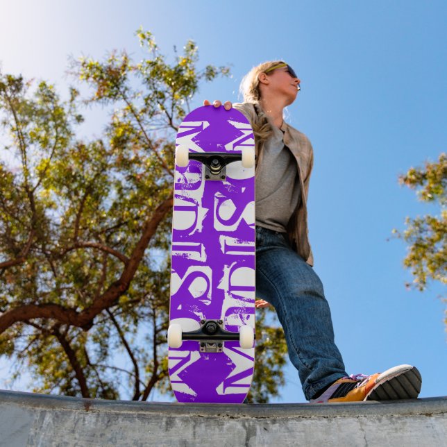 Skate Adicione Seu Próprio Nome Personalizado Roxo (Ao ar livre 1)