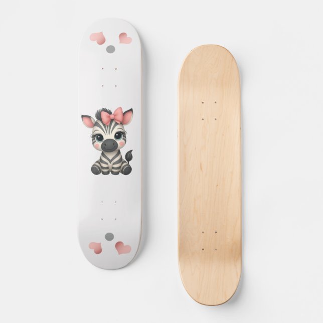Skate Adorável pequena zebra  (Frente)