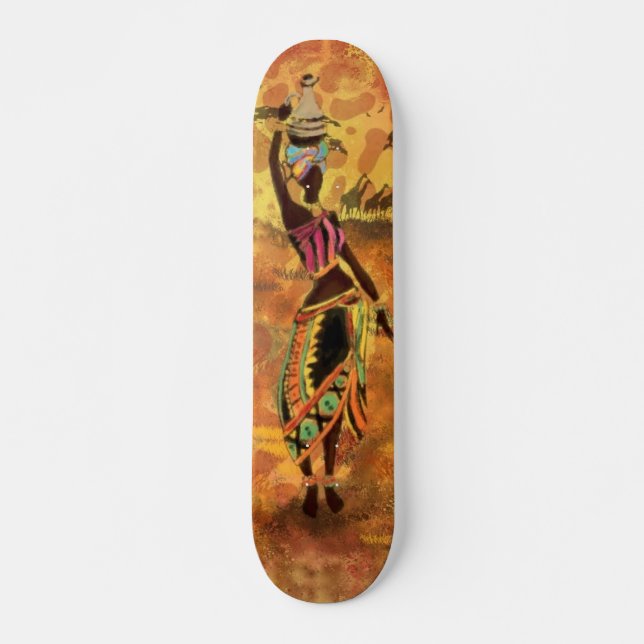 Skate African Girl and Giraffe - Amigos - Desenho de Art (Frente)