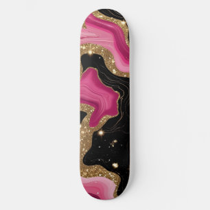 Skate Agate Dourado preto-e-rosa