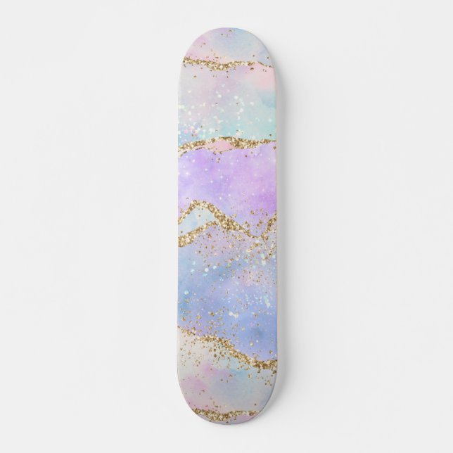 Skate Agato de Pastel bonito | Vidro Dourado (Frente)