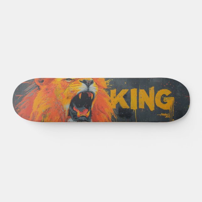 Skate Aggressive Lion Roar Graffiti Mural with King Text (Horz)