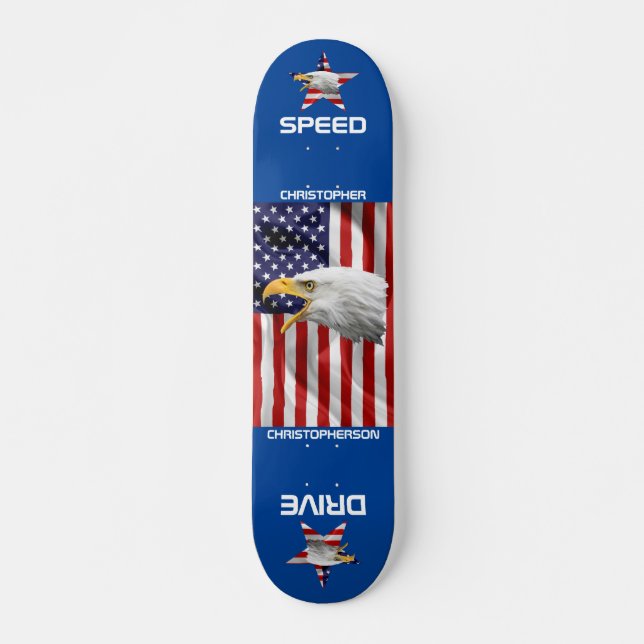 Skate Águia Brava, A Bandeira Americana, Patriótica (Frente)