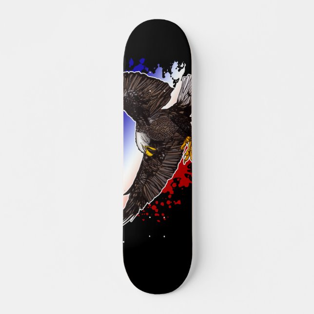 Skate Águia-careca - Vermelho, Branco e Azul (Frente)