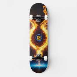Skate Ala de Magia de Energia de Chama Laranja Azul Espo