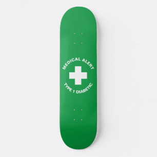 Skate Alerta Médico Personalizado Verde para Oferta Diab