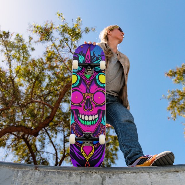 Skate Alienígena Psicodélico Whimsical (Ao ar livre 1)