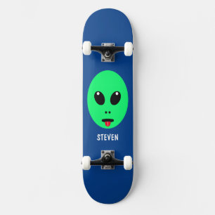 Skate Alienígena Verde para crianças personalizada
