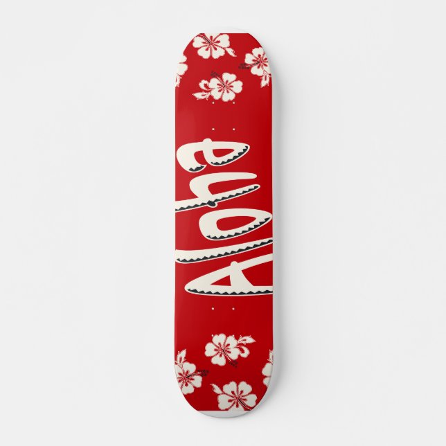 Skate Aloha vermelho havaiano (Frente)