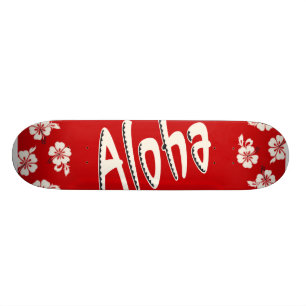Skate Aloha vermelho havaiano