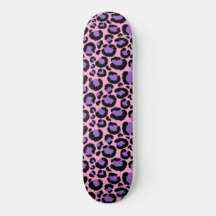 Skate Amante de os animais-Padrão Violet Pink Cheetah L
