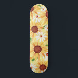 Skate Amarelo Amarelo Girassol e margarida<br><div class="desc">girassol amarelo e margarida de cor aquosa</div>