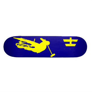 Skate Amarelo azul do "polo" de Hoodman