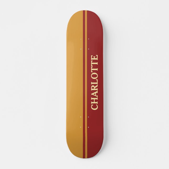 Skate Amarelo de mostarda e vermelho de marrom (Frente)