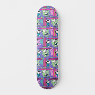 Skate Amendoins Padrão de Surf Roxo de Snoopy