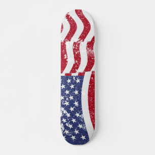 Skate American Flag Waving - Distressed