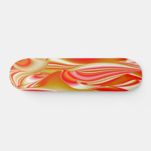 Skate Amor e Abstrato 3D Rainbowart Dourado
