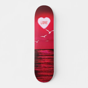 Skate Amor Sunset - Romântico - Vermelho Negro - Person